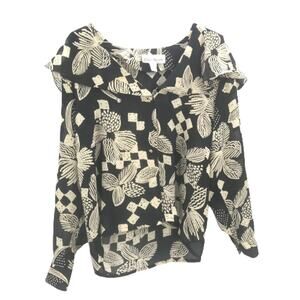 Claudia Richard 3/4 Sleeves Hi Low Hem Blouse Top